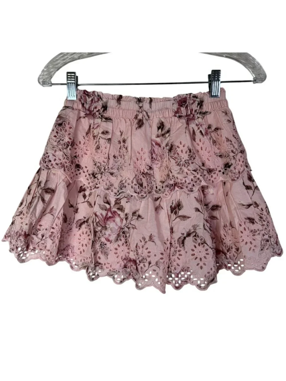 NEW Gap x LoveShackFancy‎ Floral Pink Eyelet Skirt Kids Size Large Pullon Floral
